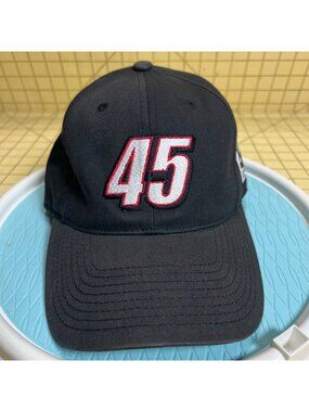 Checkered Flag Sports Black Adjustable Hat W/ 45 Embroidery & Victory Junction L